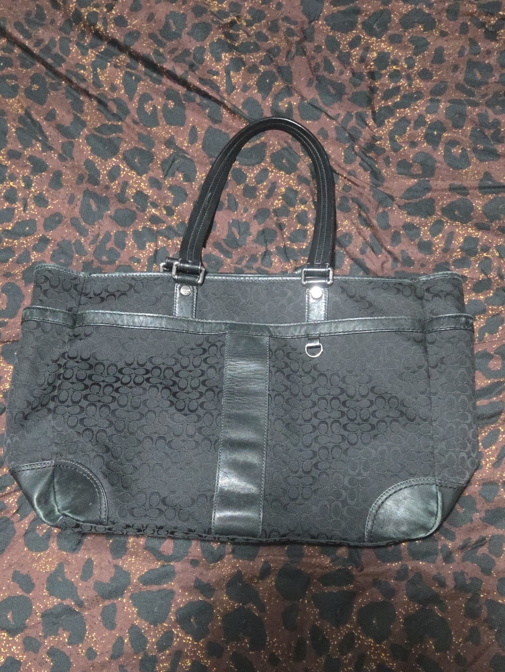 Coach Black Signature Tote
